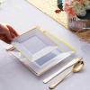 imageWDF 100pcs Silver Plastic Dessert Plates 75quot with 100 Pieces Disposable Forks 74quot Silver Plates Appetizer Plates Small Plates Fancy Salad Plates and Cake Plates for PartyWeddingWhite and Gold