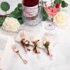 imageWDF 100pcs Silver Plastic Dessert Plates 75quot with 100 Pieces Disposable Forks 74quot Silver Plates Appetizer Plates Small Plates Fancy Salad Plates and Cake Plates for PartyWeddingWhite and Rose Gold