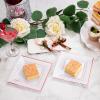 imageWDF 100pcs Silver Plastic Dessert Plates 75quot with 100 Pieces Disposable Forks 74quot Silver Plates Appetizer Plates Small Plates Fancy Salad Plates and Cake Plates for PartyWeddingWhite and Rose Gold