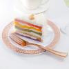 imageWDF 100pcs Silver Plastic Dessert Plates 75quot with 100 Pieces Disposable Forks 74quot Silver Plates Appetizer Plates Small Plates Fancy Salad Plates and Cake Plates for PartyWeddingRose Gold
