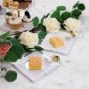 imageWDF 100pcs Silver Plastic Dessert Plates 75quot with 100 Pieces Disposable Forks 74quot Silver Plates Appetizer Plates Small Plates Fancy Salad Plates and Cake Plates for PartyWeddingWhite and Silver