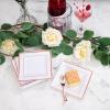 imageWDF 100pcs Silver Plastic Dessert Plates 75quot with 100 Pieces Disposable Forks 74quot Silver Plates Appetizer Plates Small Plates Fancy Salad Plates and Cake Plates for PartyWeddingWhite and Rose Gold
