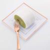 imageWDF 100pcs Silver Plastic Dessert Plates 75quot with 100 Pieces Disposable Forks 74quot Silver Plates Appetizer Plates Small Plates Fancy Salad Plates and Cake Plates for PartyWeddingWhite and Rose Gold