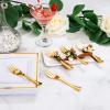 imageWDF 100pcs Silver Plastic Dessert Plates 75quot with 100 Pieces Disposable Forks 74quot Silver Plates Appetizer Plates Small Plates Fancy Salad Plates and Cake Plates for PartyWeddingWhite and Gold