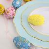 imageWDF 150pieces Baby Blue Plastic Plates with Gold Rim  Disposable Gold Plastic Silverware With Blue HandleBaroque Light BlueampampGold Disposable Plates Dinnerware for WeddingPartyMint Green