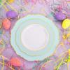 imageWDF 150pieces Baby Blue Plastic Plates with Gold Rim  Disposable Gold Plastic Silverware With Blue HandleBaroque Light BlueampampGold Disposable Plates Dinnerware for WeddingPartyMint Green
