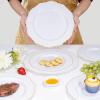 imageWDF 30Guest Black and Gold Plastic Plates  New Year Plates  Gold Plastic Silverware With Black Handle Baroque Black and Gold Disposable Dinnerware for Halloween ampamp New Year ampampPartiesWhite and Gold