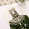 imageWDF 60pcs Clear Purple Plates Disposable with Gold Rim  Baroque Lavender Purple Plastic Plates for PartyWeddingSpring PicnicClear Gold