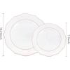 imageWDF 60pcs Clear Purple Plates Disposable with Gold Rim  Baroque Lavender Purple Plastic Plates for PartyWeddingSpring PicnicClear Rose Gold