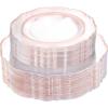 imageWDF 60pcs Clear Purple Plates Disposable with Gold Rim  Baroque Lavender Purple Plastic Plates for PartyWeddingSpring PicnicClear Rose Gold