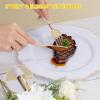 imageWDF 60pcs Clear Purple Plates Disposable with Gold Rim  Baroque Lavender Purple Plastic Plates for PartyWeddingSpring PicnicGold