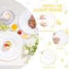 imageWDF 60pcs Clear Purple Plates Disposable with Gold Rim  Baroque Lavender Purple Plastic Plates for PartyWeddingSpring PicnicGold