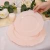 imageWDF 60pcs Clear Purple Plates Disposable with Gold Rim  Baroque Lavender Purple Plastic Plates for PartyWeddingSpring PicnicPink