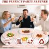 imageWDF 60pcs Clear Purple Plates Disposable with Gold Rim  Baroque Lavender Purple Plastic Plates for PartyWeddingSpring PicnicPink and Gold