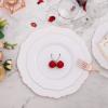 imageWDF 60pcs Clear Purple Plates Disposable with Gold Rim  Baroque Lavender Purple Plastic Plates for PartyWeddingSpring PicnicRose Gold