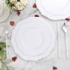 imageWDF 60pcs Clear Purple Plates Disposable with Gold Rim  Baroque Lavender Purple Plastic Plates for PartyWeddingSpring PicnicSilver