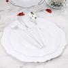 imageWDF 60pcs Clear Purple Plates Disposable with Gold Rim  Baroque Lavender Purple Plastic Plates for PartyWeddingSpring PicnicSilver