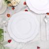 imageWDF 60pcs Clear Purple Plates Disposable with Gold Rim  Baroque Lavender Purple Plastic Plates for PartyWeddingSpring PicnicSilver