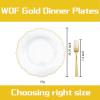 imageWDF 60pcs Gold Plastic Dinner Plates 1025inch Baroque White and Gold Plastic Wedding Plates Fancy Heavy Duty Disposable Dinner Plates for Upscale Parties ampamp Wedding ampamp Birthday