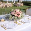 imageWDF 60pcs Gold Plastic Dinner Plates 1025inch Baroque White and Gold Plastic Wedding Plates Fancy Heavy Duty Disposable Dinner Plates for Upscale Parties ampamp Wedding ampamp Birthday