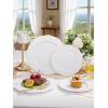 imageWDF 60pcs Gold Plastic Dinner Plates 1025inch Baroque White and Gold Plastic Wedding Plates Fancy Heavy Duty Disposable Dinner Plates for Upscale Parties ampamp Wedding ampamp Birthday