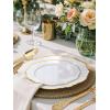 imageWDF 60pcs Gold Plastic Dinner Plates 1025inch Baroque White and Gold Plastic Wedding Plates Fancy Heavy Duty Disposable Dinner Plates for Upscale Parties ampamp Wedding ampamp Birthday