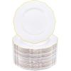 imageWDF 60pcs Pink Dessert Plates  75inch Baroque Pink ampampWhite Disposable DessertSaladAppetizer Small Cute Cake Plates for Upscale Parties ampampWeddingSpecial for Bridal Shower Brithday Baby ShowerWhite and Gold