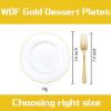 imageWDF 60pcs Pink Dessert Plates  75inch Baroque Pink ampampWhite Disposable DessertSaladAppetizer Small Cute Cake Plates for Upscale Parties ampampWeddingSpecial for Bridal Shower Brithday Baby ShowerWhite and Gold