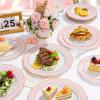 imageWDF 60pcs Pink Dessert Plates  75inch Baroque Pink ampampWhite Disposable DessertSaladAppetizer Small Cute Cake Plates for Upscale Parties ampampWeddingSpecial for Bridal Shower Brithday Baby ShowerPink