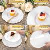 imageWDF 60pcs Pink Dessert Plates  75inch Baroque Pink ampampWhite Disposable DessertSaladAppetizer Small Cute Cake Plates for Upscale Parties ampampWeddingSpecial for Bridal Shower Brithday Baby ShowerWhite
