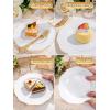 imageWDF 60pcs Pink Dessert Plates  75inch Baroque Pink ampampWhite Disposable DessertSaladAppetizer Small Cute Cake Plates for Upscale Parties ampampWeddingSpecial for Bridal Shower Brithday Baby ShowerWhite and Gold