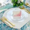 imageWDF 60pcs Pink Dessert Plates  75inch Baroque Pink ampampWhite Disposable DessertSaladAppetizer Small Cute Cake Plates for Upscale Parties ampampWeddingSpecial for Bridal Shower Brithday Baby ShowerClear