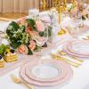 imageWDF 60pcs Pink Dessert Plates  75inch Baroque Pink ampampWhite Disposable DessertSaladAppetizer Small Cute Cake Plates for Upscale Parties ampampWeddingSpecial for Bridal Shower Brithday Baby ShowerPink