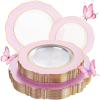 Clear Pink with Gold Rim