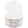 imageWDF 60pcs Gold Plastic Dinner Plates 1025inch Baroque White and Gold Plastic Wedding Plates Fancy Heavy Duty Disposable Dinner Plates for Upscale Parties ampamp Wedding ampamp Birthday