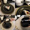 image350 Pieces Black and Gold Plastic Plates with Disposable Silverware Include 50 Dinner Plates 9 50 Dessert Plates 63 50 Black Cups 9 OZ 50 Pre Rolled Napkins for new yearBlack  Modern