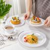 image350 Pieces Black and Gold Plastic Plates with Disposable Silverware Include 50 Dinner Plates 9 50 Dessert Plates 63 50 Black Cups 9 OZ 50 Pre Rolled Napkins for new yearWhite and Silver  Modern