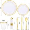 image350 Pieces Black and Gold Plastic Plates with Disposable Silverware Include 50 Dinner Plates 9 50 Dessert Plates 63 50 Black Cups 9 OZ 50 Pre Rolled Napkins for new yearWhite and Gold  Modern