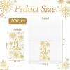 imageWDF 100 Pack Christmas Napkins Paper  3ply Gold Snowflake Disposable Napkins158 x 13 Inches Premium Quality Elegant Disposable Dinner Napkins For ChristmasGold