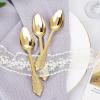 imageWDF 100 Piece Silver Plastic Spoons Disposable  693 Inch Baroque Silver Plastic Silverware for Dessert Cake  Heavy Duty Plastic Spoons for Party Wedding or Daily UsingGolden