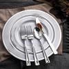 imageWDF 100 Piece Silver Plastic Spoons Disposable  693 Inch Baroque Silver Plastic Silverware for Dessert Cake  Heavy Duty Plastic Spoons for Party Wedding or Daily UsingSliver