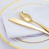 imageWDF 100 Piece Silver Plastic Spoons Disposable  693 Inch Baroque Silver Plastic Silverware for Dessert Cake  Heavy Duty Plastic Spoons for Party Wedding or Daily UsingModern Gold