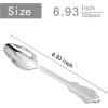 imageWDF 100 Piece Silver Plastic Spoons Disposable  693 Inch Baroque Silver Plastic Silverware for Dessert Cake  Heavy Duty Plastic Spoons for Party Wedding or Daily UsingArgent