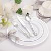 imageWDF 100 Piece Silver Plastic Spoons Disposable  693 Inch Baroque Silver Plastic Silverware for Dessert Cake  Heavy Duty Plastic Spoons for Party Wedding or Daily UsingSilver
