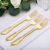 imageWDF 100 Piece Silver Plastic Spoons Disposable  693 Inch Baroque Silver Plastic Silverware for Dessert Cake  Heavy Duty Plastic Spoons for Party Wedding or Daily UsingGold