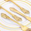 imageWDF 100 Piece Silver Plastic Spoons Disposable  693 Inch Baroque Silver Plastic Silverware for Dessert Cake  Heavy Duty Plastic Spoons for Party Wedding or Daily UsingGold