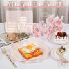 imageWDF 100PCS Ivory Plastic Plates with Gold Rim  Cream Plastic Plates  Include 50 Dinner ampamp 50 Dessert Fancy Disposable Plate for Party  Heavy Duty Beige Plate for WeddingBridal ShowersPink and Gold