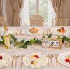 imageWDF 100PCS Ivory Plastic Plates with Gold Rim  Cream Plastic Plates  Include 50 Dinner ampamp 50 Dessert Fancy Disposable Plate for Party  Heavy Duty Beige Plate for WeddingBridal ShowersIvory