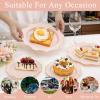 imageWDF 100PCS Ivory Plastic Plates with Gold Rim  Cream Plastic Plates  Include 50 Dinner ampamp 50 Dessert Fancy Disposable Plate for Party  Heavy Duty Beige Plate for WeddingBridal ShowersPink and Gold
