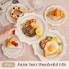 imageWDF 100PCS Ivory Plastic Plates with Gold Rim  Cream Plastic Plates  Include 50 Dinner ampamp 50 Dessert Fancy Disposable Plate for Party  Heavy Duty Beige Plate for WeddingBridal ShowersIvory